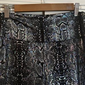 Metallic Snakeskin Wide Leg Pants